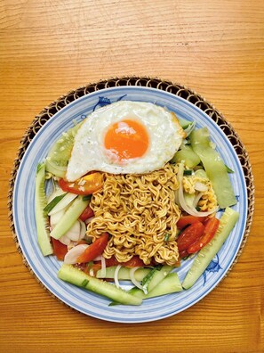 Daily local cuisine breakfast for a fee - To Vo Hostel Nguyen Cong Tru (Hue)