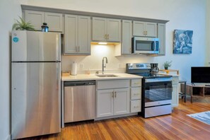 Fridge, microwave, oven, stovetop - Renovated Apt w/ Free Parking | Medical Complex (Louisville)