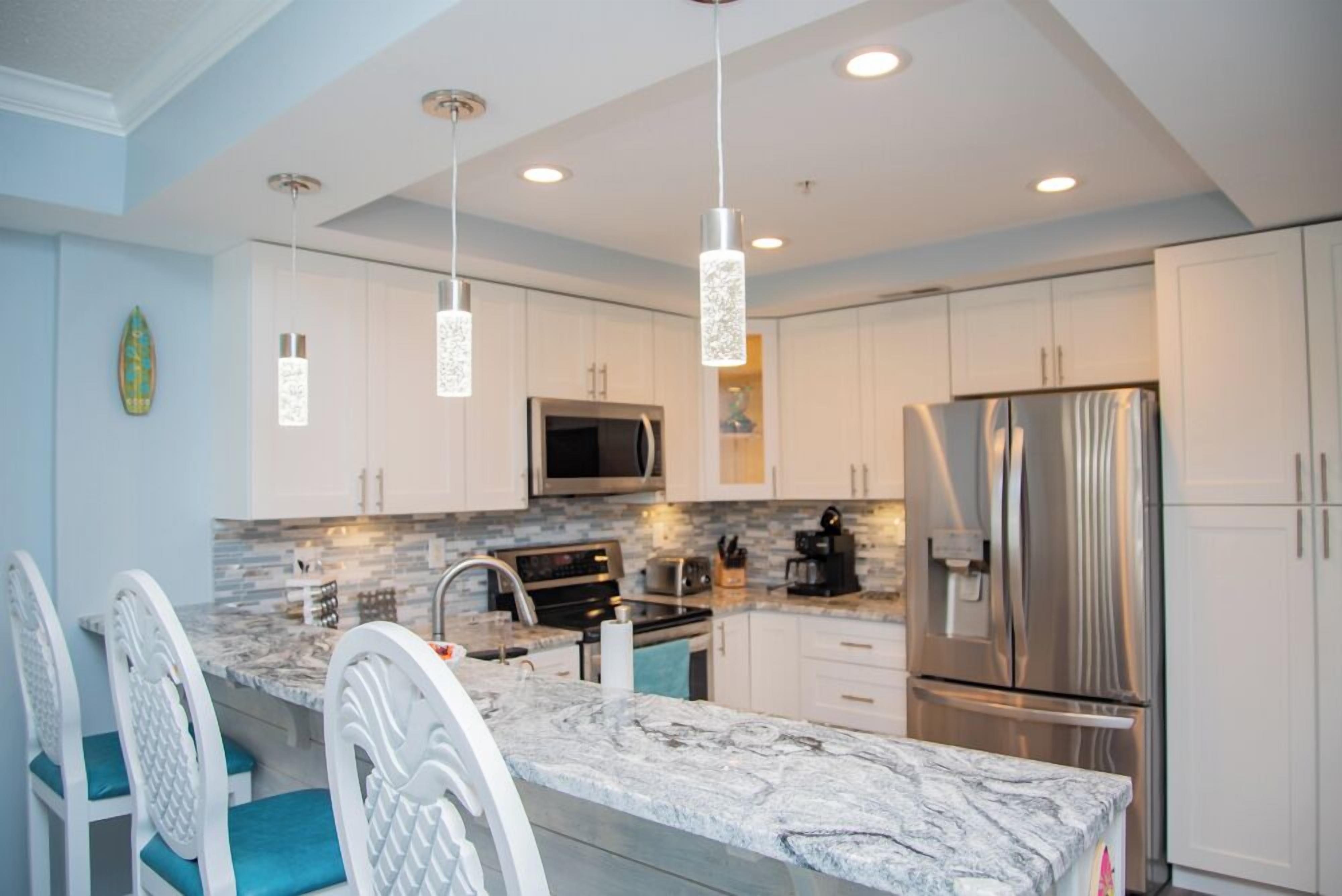 Fridge, microwave, stovetop, dishwasher