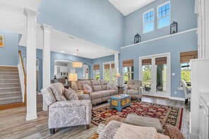 DVD player, books, stereo