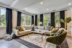 TV, offices - Mid-Century Glam Retreat, Near T (Boston)