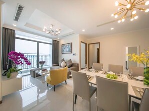 Apartment, 2 Bedrooms, City View | Private kitchen | Mini-fridge, stovetop - Somi Luxstay LP (Ho Chi Minh City)
