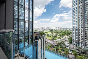 Standard Apartment, 3 Bedrooms, Balcony, City View | Memory foam beds, minibar, in-room safe, desk