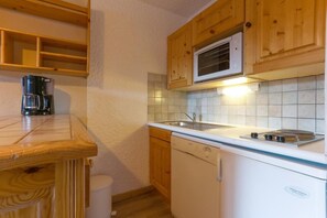 Fridge, microwave, oven, dishwasher - 20m from resort center, 1st floor, balcony, tv, ski locker, 33m², Les 2 Alpes (Les Deux Alpes)