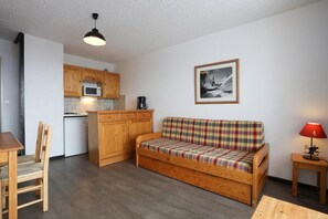 Living area - 20m from resort center, 4th floor, balcony, tv, ski locker, 33m², Les 2 Alpes (Les Deux Alpes)