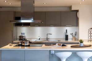 Fridge, oven, dishwasher, coffee/tea maker - Wifi, 150m from resort center, 2nd floor, view mountain, sauna, balcony, fireplace or stove, parking (Courchevel)