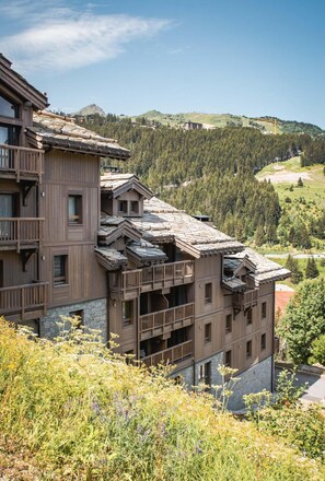 Exterior - Wifi, 150m from resort center, 2nd floor, view mountain, sauna, balcony, fireplace or stove, parking (Courchevel)