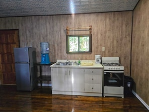 Frigorífico, horno, placa de cocina y cafetera o tetera