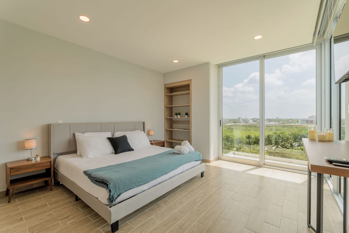 Comfort appartement, uitzicht op golfbaan | 1 slaapkamer, lakens van Egyptisch katoen, luxe beddengoed