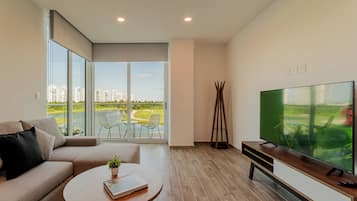 Two Bedroom Suite with Balcony | Living area | 42-inch Smart TV with digital channels, Netflix, streaming services