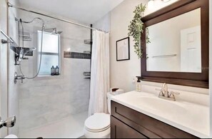 Hair dryer, towels