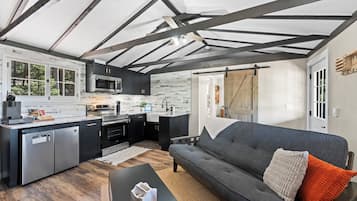 TV connectée, cheminée, livres