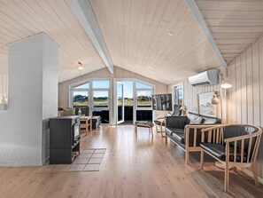 Televisión y chimenea 