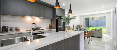 Fridge, microwave, dishwasher, toaster