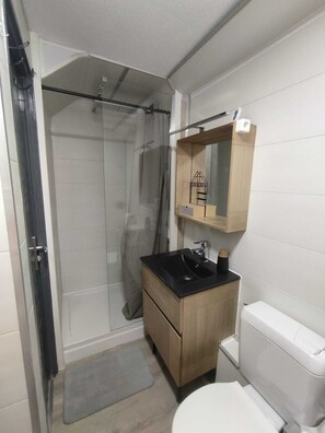 Shower, hair dryer, towels - Le ThiLu Cosy apartment in Allemond, Oz en Oisans, Alpes d'Huez Grand domaine (Allemont)
