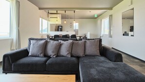 Comfort House, Sea View | Living area | 65-inch flat-screen TV with digital channels, Netflix, Hulu - Aoyagi  Stay (Hakodate)