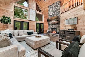 Smart TV, fireplace, video games