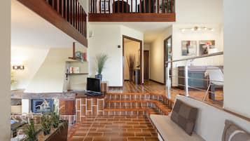 TV, fireplace, table tennis