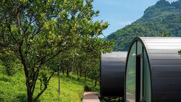 Panorama-hytte | Minibar, individuelt design, individuel indretning, gratis Wi-Fi