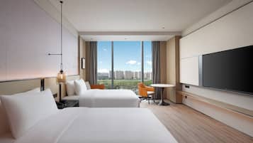 Down duvets, minibar, in-room safe, desk