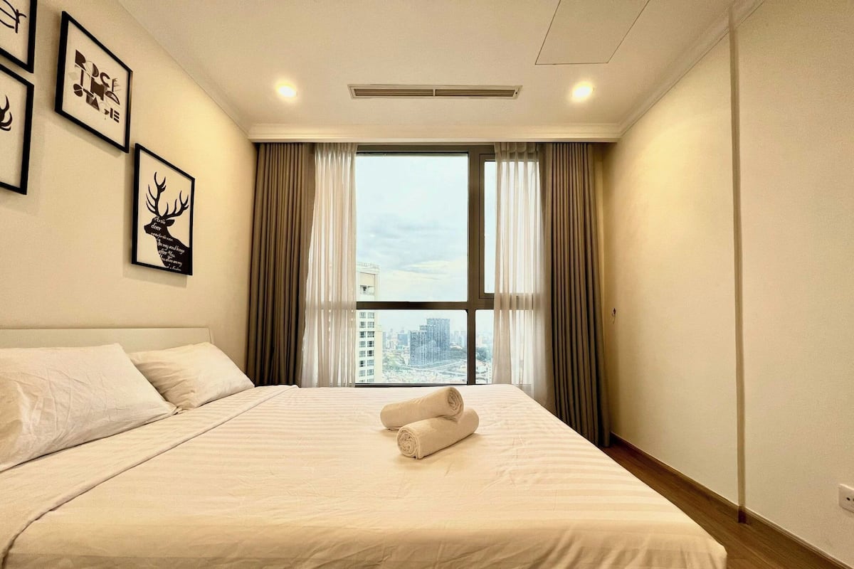Business Apartment, City View | 2 bilik tidur, cadar kapas Mesir, peralatan tempat tidur premium