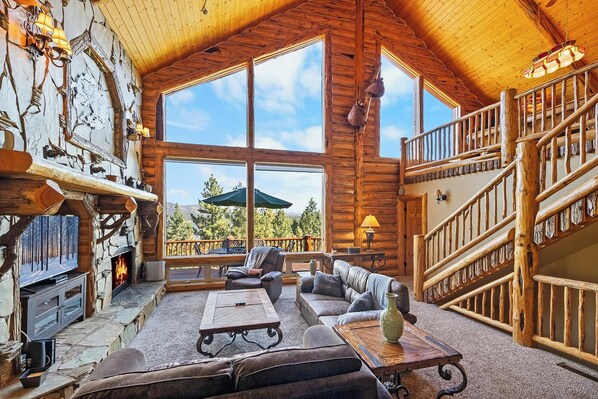 TV, fireplace, table football