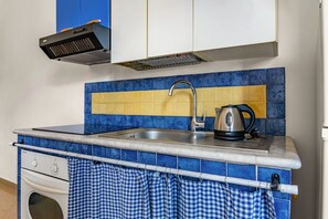 Fridge, oven, stovetop, cookware/dishes/utensils