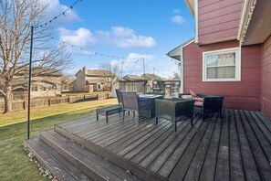 Outdoor dining - Spacious Retreat with Dual Master Suites, Game Room and Outdoor Escape (Ankeny)