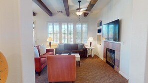 Smart TV, fireplace, offices