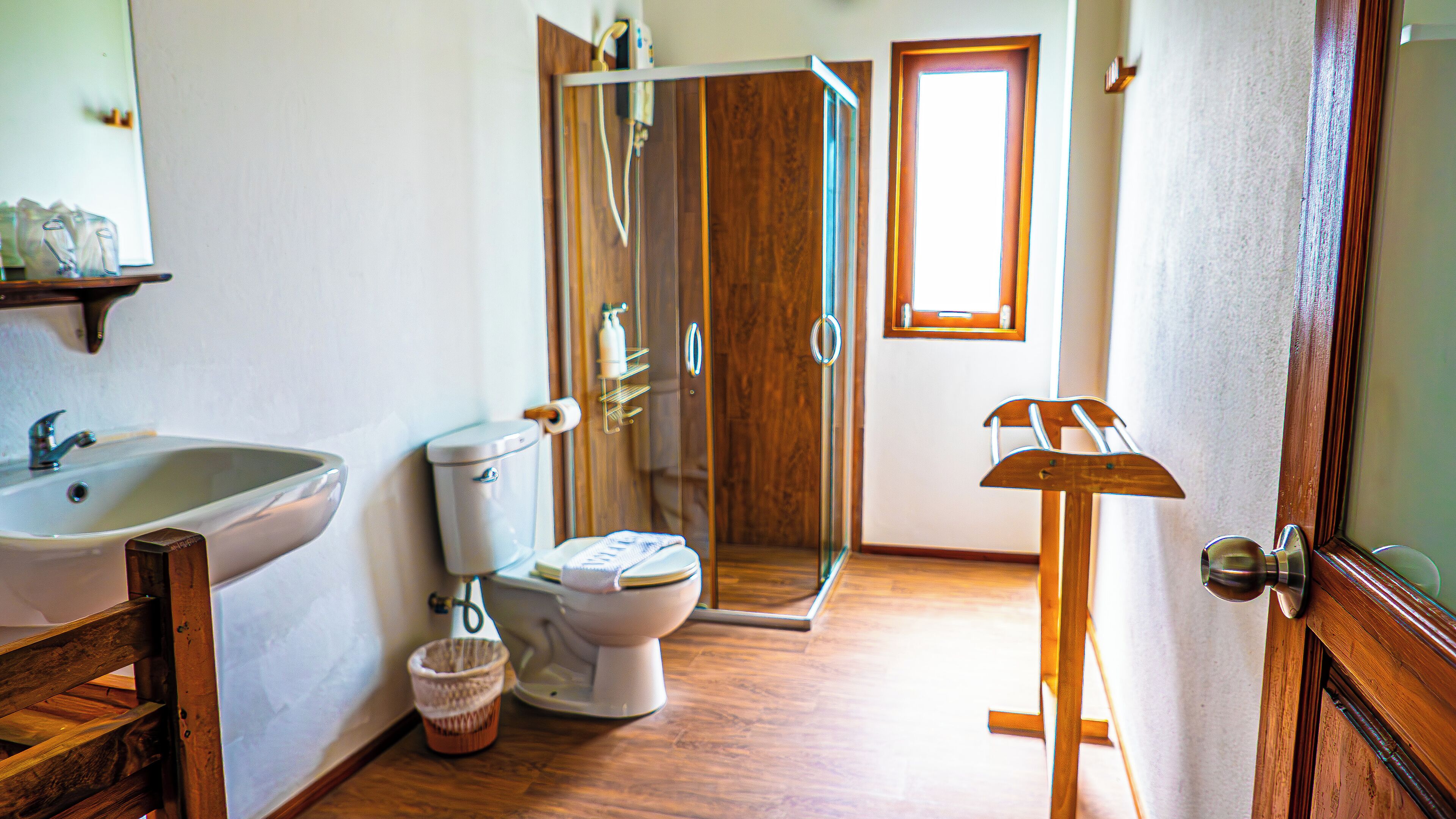 淋浴设施、吹风机、毛巾、肥皂