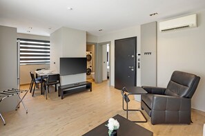 Appartement Deluxe, non-fumeur, cuisine | Coin séjour