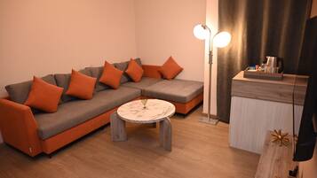 Suíte estúdio júnior, 1 quarto | Roupas de cama de algodão egípcio, roupas de cama premium