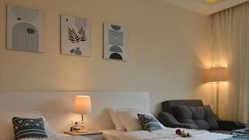 1 habitación, tabla de planchar con plancha, wifi y ropa de cama