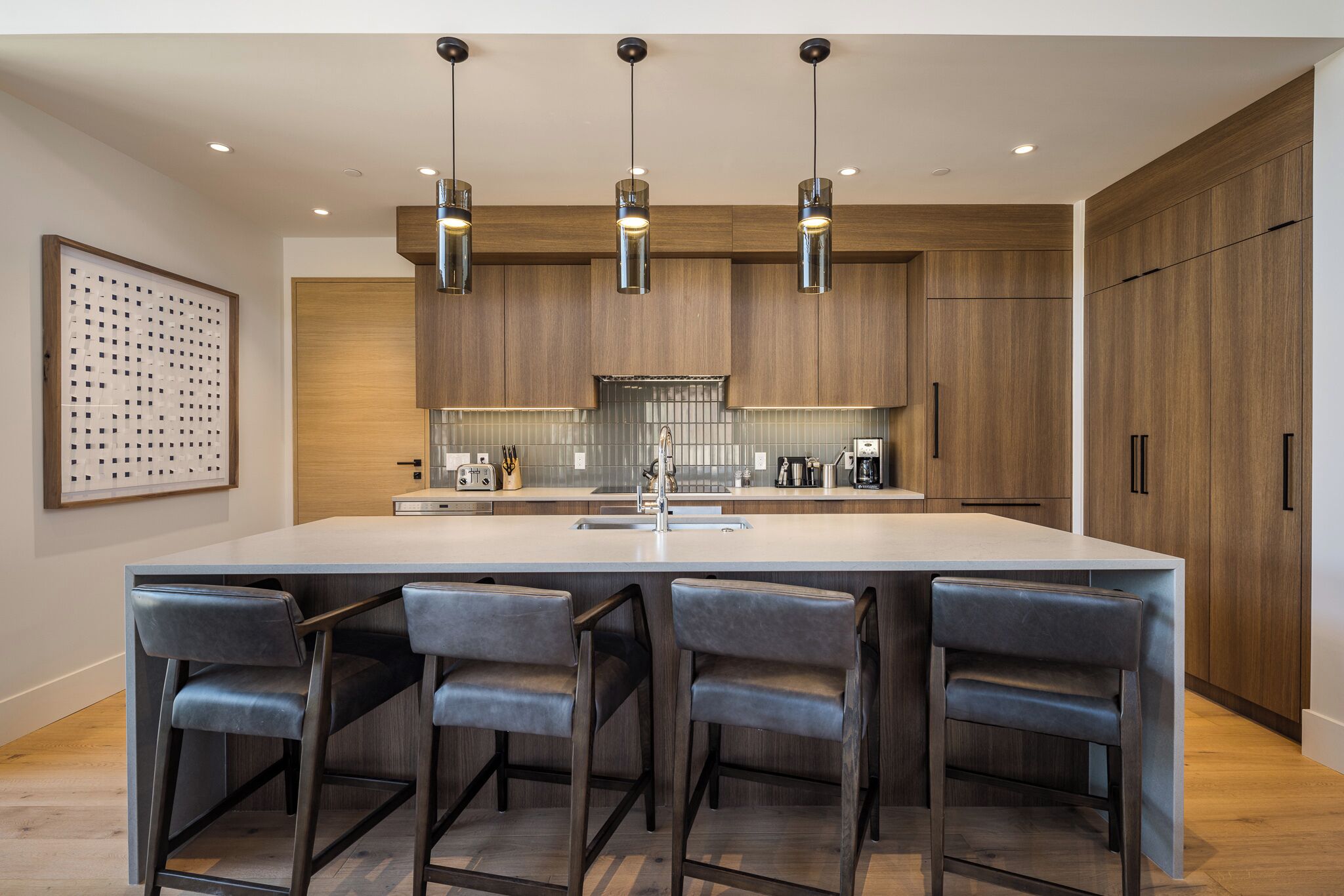 Full-sized fridge, microwave, oven, stovetop