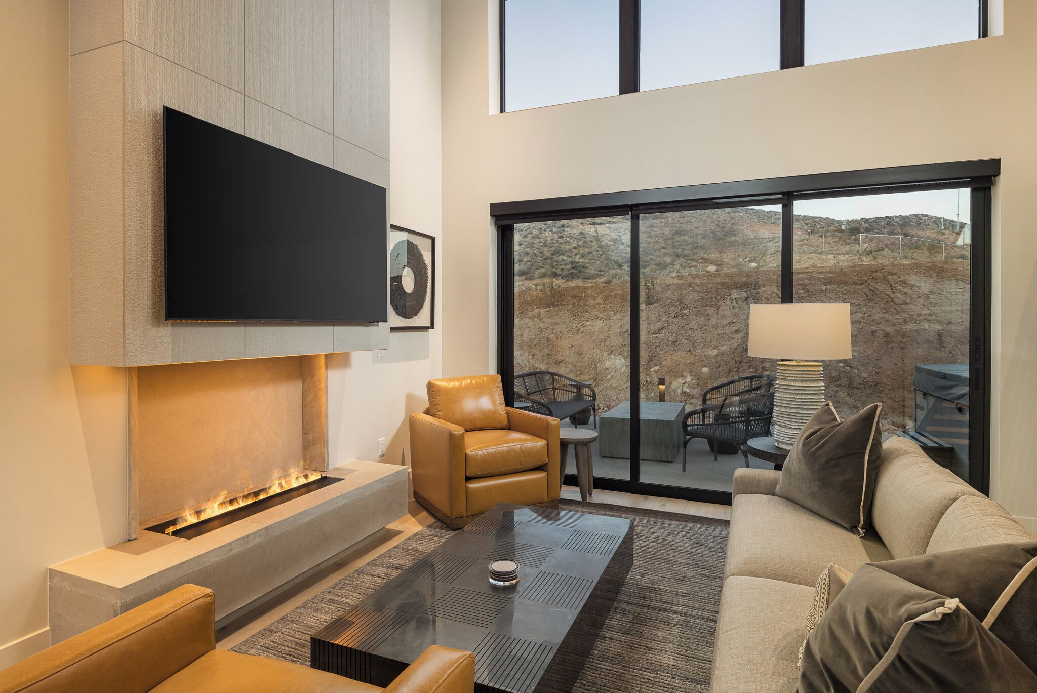 Mesa 3BR Luxury Home 2 King Beds and 1 Queen Bed | Living area | 65-inch Smart TV with digital channels, fireplace, Netflix