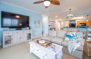 Smart TV, table football, ping pong, books