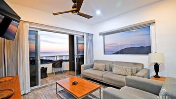 Apartment, 2 Bedrooms, Balcony, Ocean View | Living area | Smart TV, streaming services