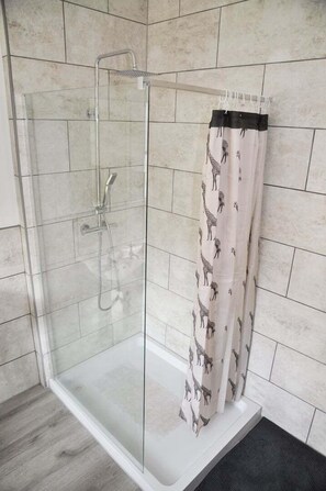 Ducha, secador de pelo, toallas