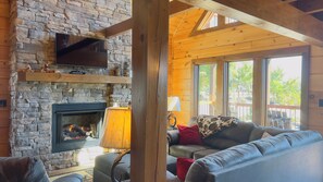 TV connectée, cheminée, jeux vidéo