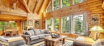 True Log Cabin in the Heart of Poconos with HOT TUB and MOVIE THEATER