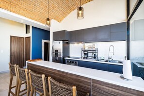Fridge, microwave, oven, stovetop - Bliss Condo in Centro PV (Puerto Vallarta)
