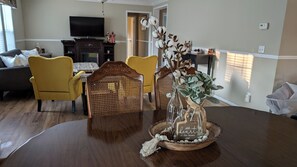 Smart TV, fireplace, printers