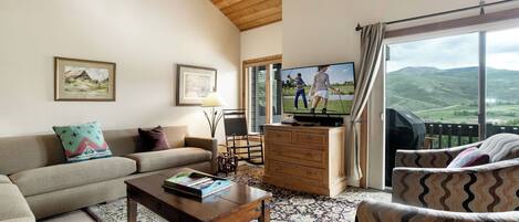 Smart TV, chimenea y reproductor de DVD