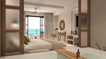 Junior Suite Ocean View King Bed | Minibar, caja de seguridad en la habitación, wifi gratis y ropa de cama