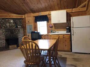 Microwave, oven, stovetop, coffee/tea maker - 1 Bedroom Riverside Cabin in The Forks, ME, pet friendly (The Forks)