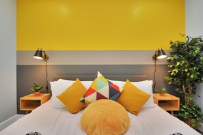 Individually furnished, desk, laptop workspace, iron/ironing board