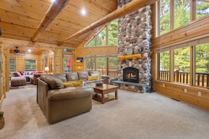 Smart TV, fireplace, video games