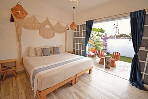 Comfort kamer, 1 kingsize bed met slaapbank, uitzicht op de binnenplaats | Gratis wifi