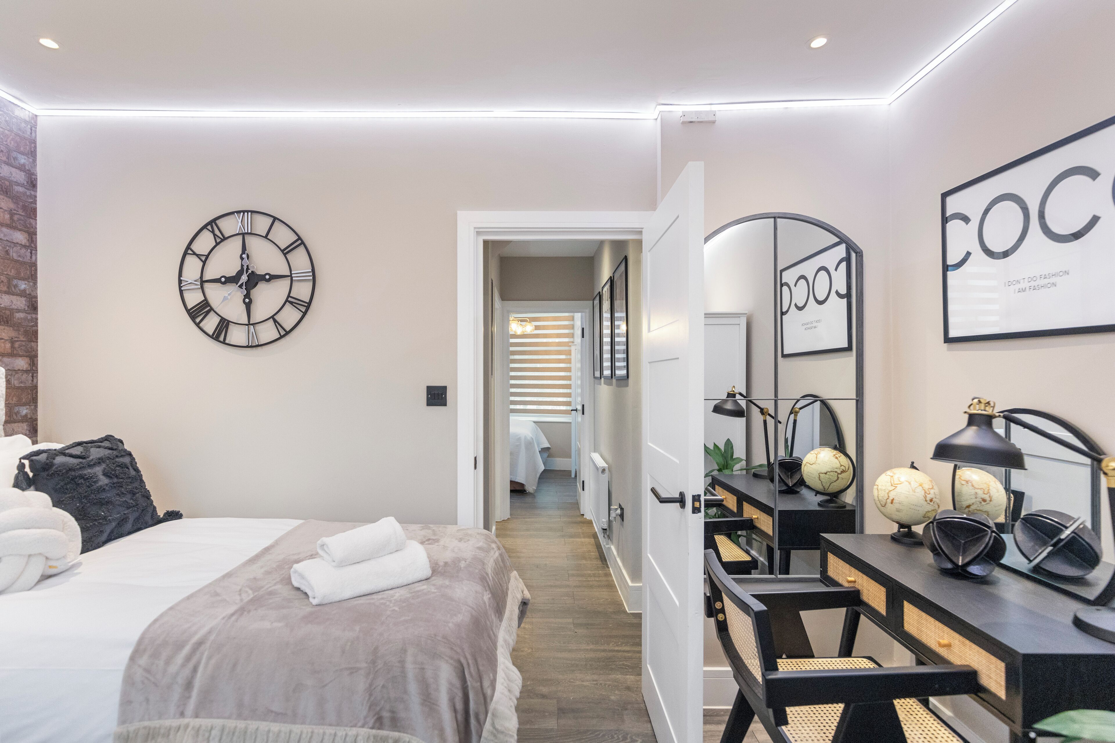 3 bedrooms, iron/ironing board, travel cot, WiFi