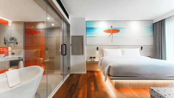 Ropa de cama de alta calidad, minibar, caja fuerte